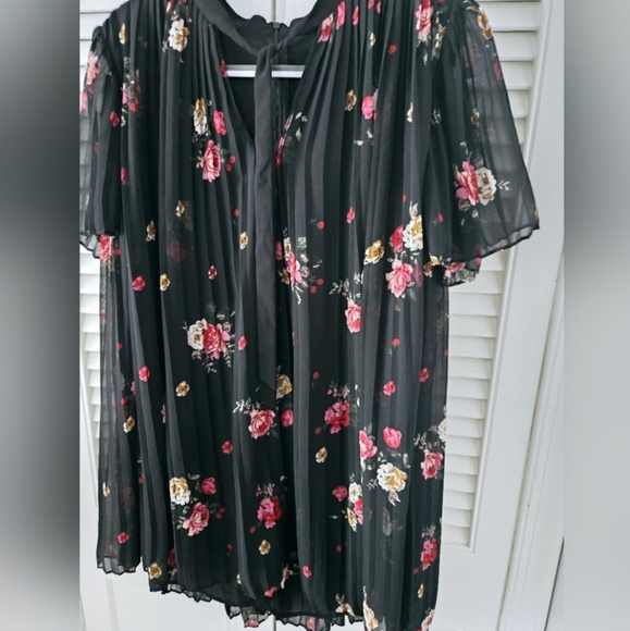 ZARA Black Floral Pleated Chiffon Romper Mini XS - Picture 5 of 8
